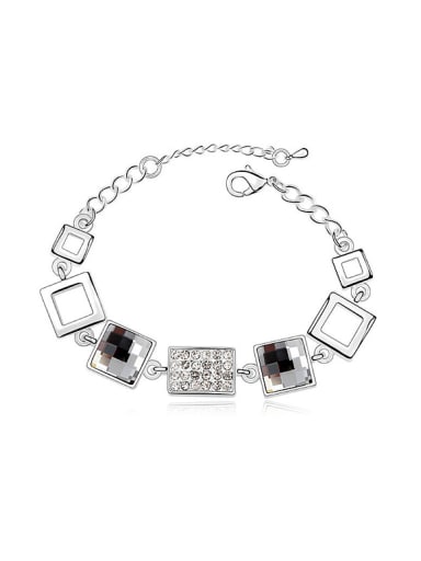 Simple Square austrian Crystals Alloy Bracelet