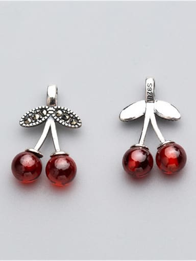 925 Sterling Silver With Antique Silver Plated Cute Cherry Charms