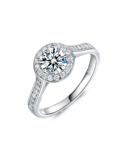 Platinum Plated Zircon Engagement Ring