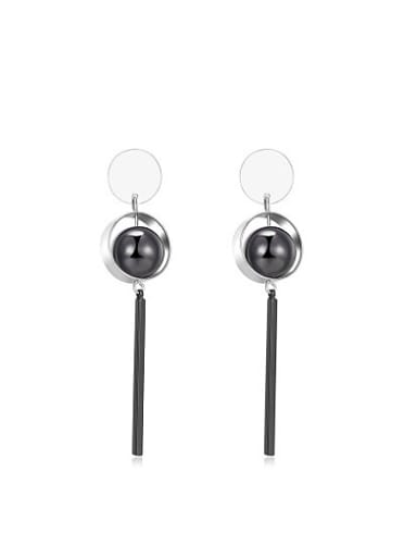 Creative Double Color Round Shaped Resin Drop Earrings
