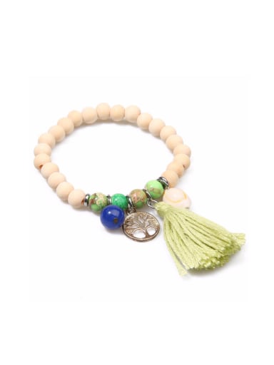 Wooded Beads Creative Tassel Accessories Bracelet