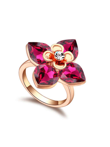 Fashion Shiny austrian Crystals Flowery Alloy Ring