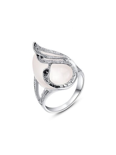 custom Women Elegant Swan Shaped Opal Ring
