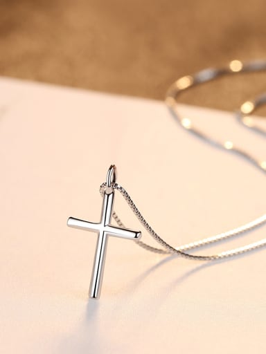 Sterling Silver minimalist cross box chain necklace