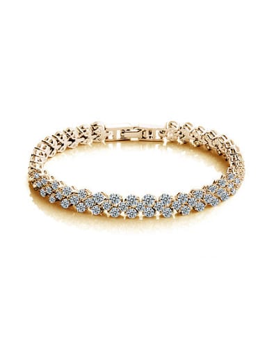 Fashion Cubic White Zirconias Copper Bracelet