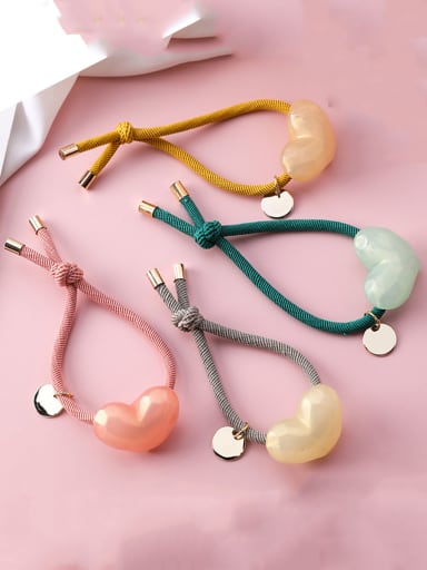 Candy color heart-shaped hair rope