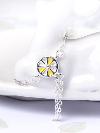 custom Fashion Lemon Simple Silver Bracelet