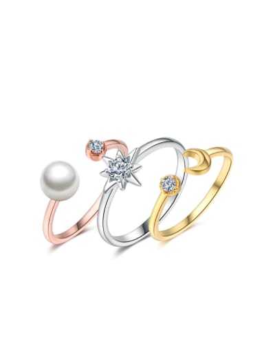 Simple Style Three Pieces Fashion Ring Set