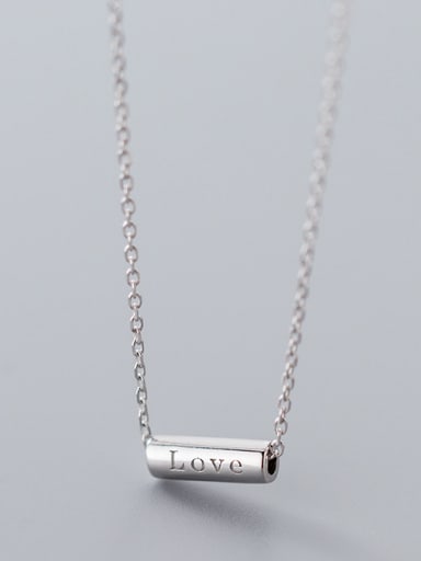 Sterling silver minimalist printing LOVE necklace