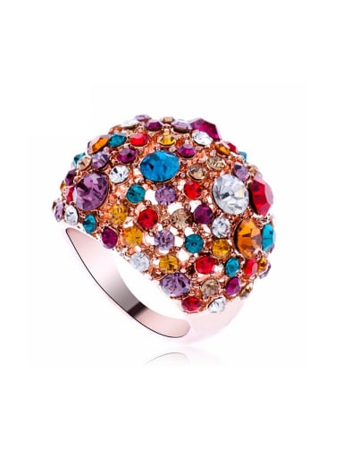 Fashion Exaggerated Colorful Rhinestones Alloy Ring
