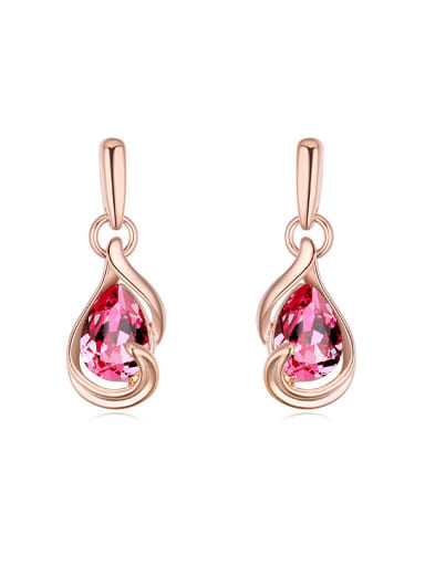 Fashion Water Drop austrian Crystals Rose Gold Plated Earrings