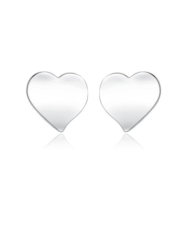 Copper With Glossy  Simplistic Heart Stud Earrings