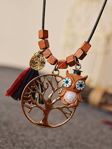 Women Lovely Owl Shaped Necklace