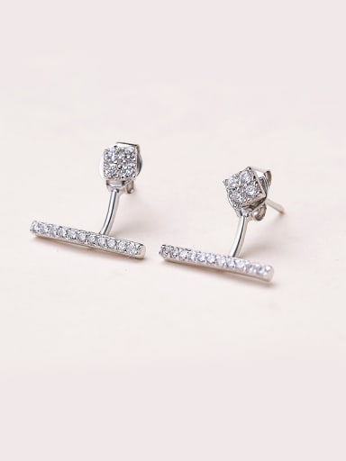 925 Silver Temperament Zircon cuff earring