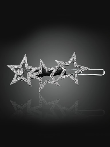custom Fashion Hollow Cubic Zircon-studded Star Copper Hairpin