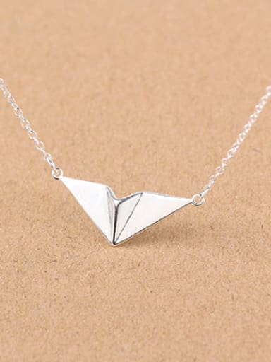Personalized Paper Plane Silver Necklace