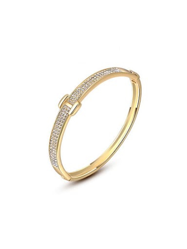 custom Exquisite 18K Gold Plated H Shaped Bangle