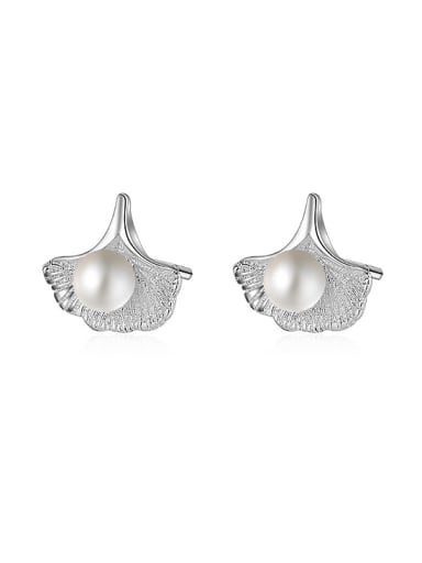 Personalized Shell Imitation Pearl Stud Earrings