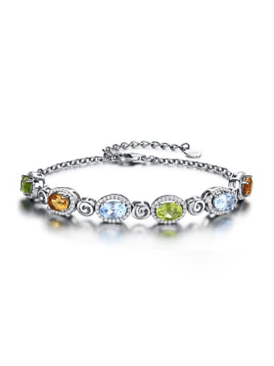 Fashion Multi-color Gemstones Bracelet