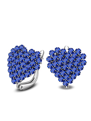 Heart-shape Simple Style Crystal Stud Earrings