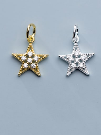 925 Sterling Silver With Cubic Zirconia Simplistic Star Charms