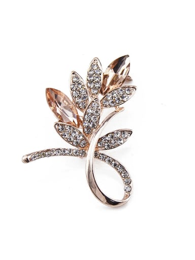 Rose Gold Plated Flower-shaped Brooch