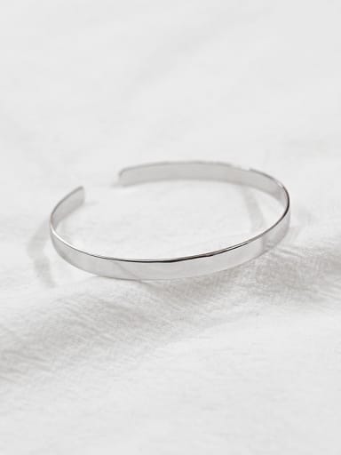 925 Sterling Silver With Silver Plated Simplistic Geometric opening Bangles