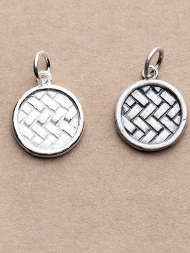 925 Sterling Silver With Antique Silver Plated Vintage Fringe Lines Charms