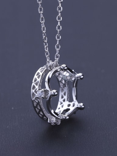 S925 Silver Crown Shaped Pendant
