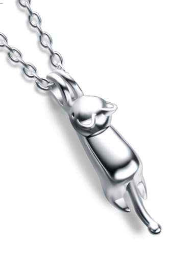 Lovely Cat S925 Silver Clavicle Necklace