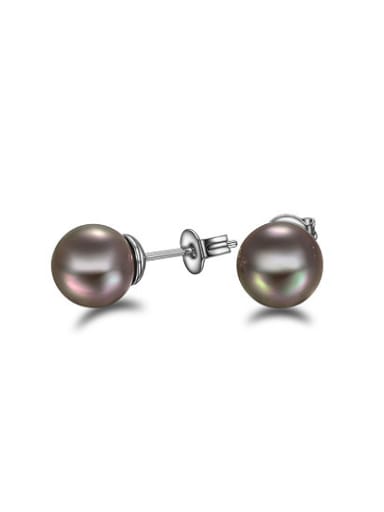 Creative 18K Platinum Plated Artificial Pearl Stud Earrings