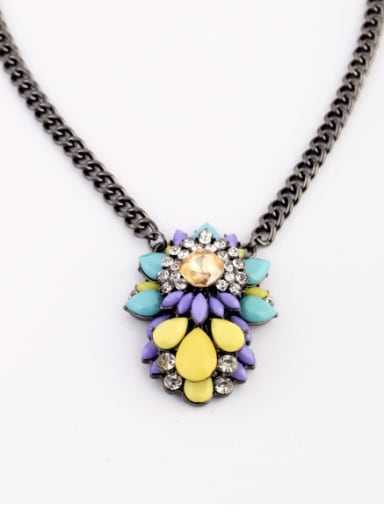 Retro Fashion Colorful Stones Alloy Necklace
