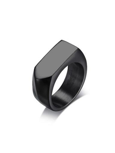 Personality Black Gun Plated Arrow Shaped Titanium Ring