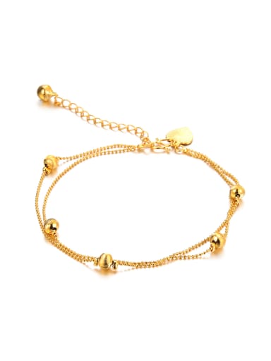 custom Simple Beads Chain Gold Plated Women Anklet