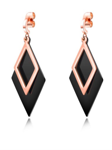 Stainless Steel With Rose Gold Plated Simplistic Geometric Earrings