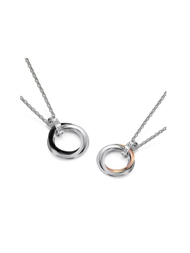 Simple Three Rings Lovers Necklace