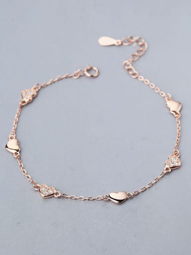 Rose Gold Plated Heart-shaped Bracelet