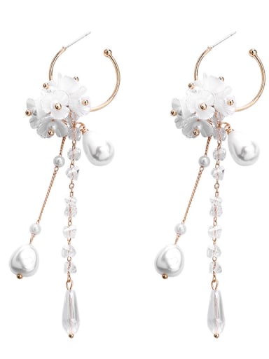 Alloy With Rose Gold Plated Cute Flower Drop Earrings