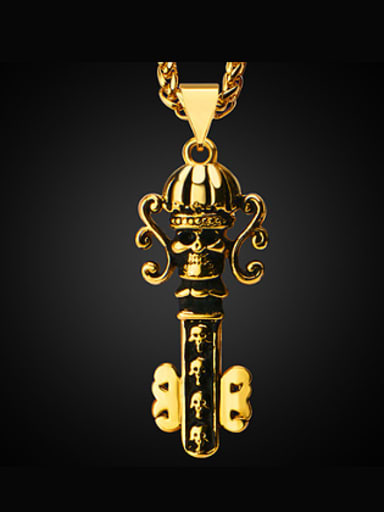 Punk Skull Key Necklace