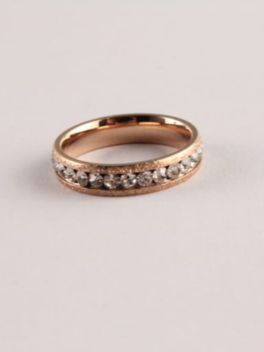 Rhinestones Simple Women Titanium Ring