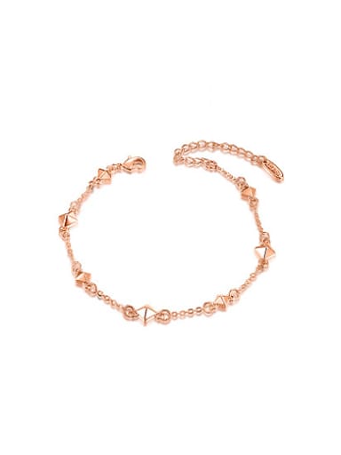 Adjustable Rose Gold Plated Diamond Shaped Alloy Bracelet