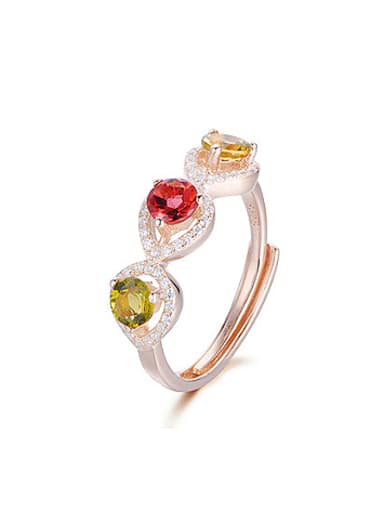 Fashion Colorful Gemstones Multistone ring