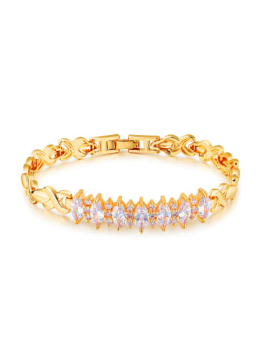 18K Gold Plated Marquise Zircon Bracelet