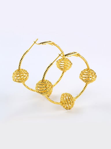 Exaggerated Ethnic style Gold Plated Hoop Earrings