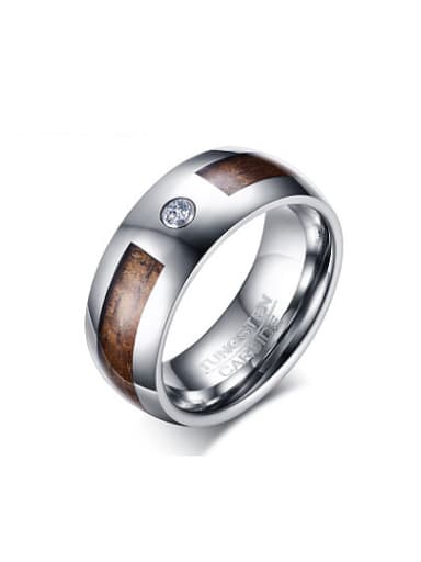 Trendy Geometric Shaped AAA Zircon Tungsten Ring