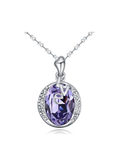 Fashion austrian Crystals-accented Pendant Alloy Necklace
