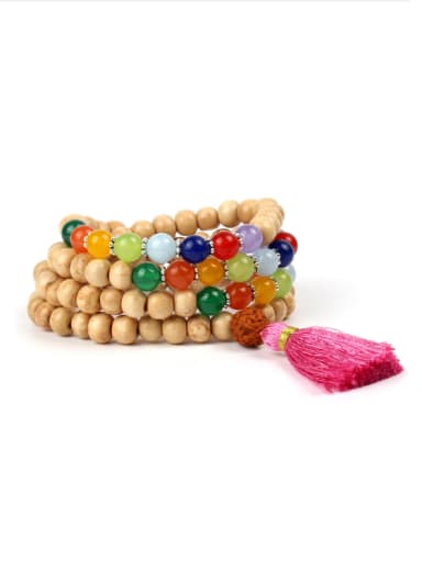 custom Wooden Beads Multi-layer Colorful Bracelet