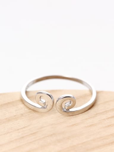 S925 Silver Simple Style Opening Ring