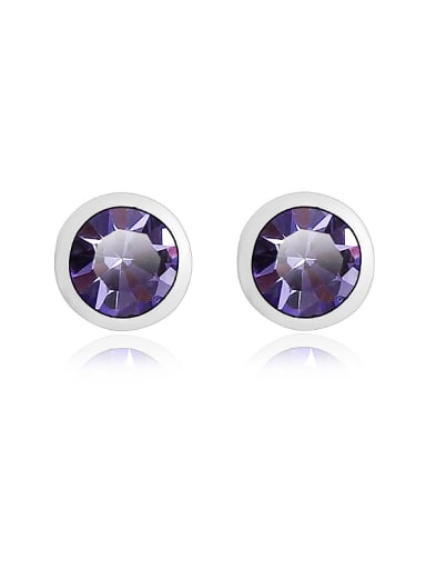 2018 18K White Gold Round Shaped Austria Crystal stud Earring