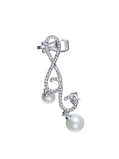 Fashion Personalized Artificial Pearls Rhinestones Stud Earring